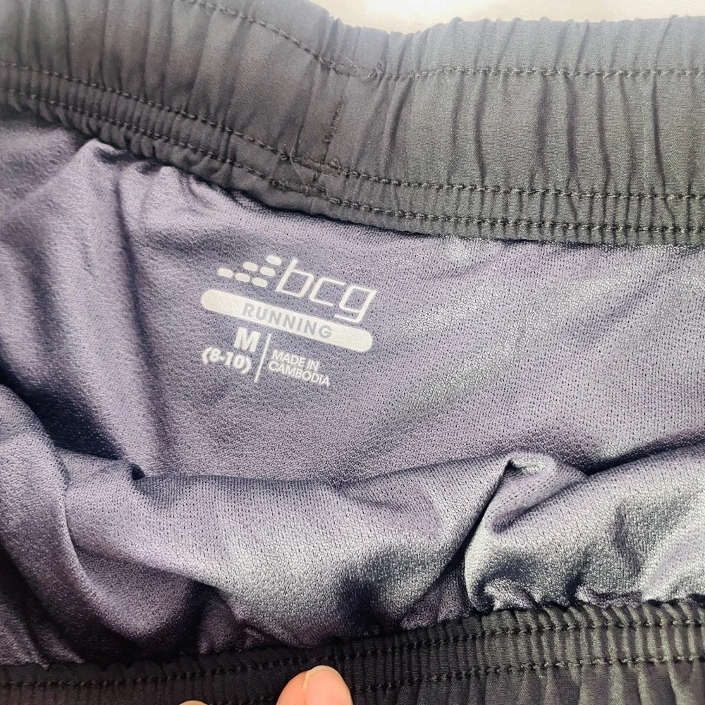 NWT Old Navy BCG Shorts Girls Sz M 8 Black Athletic Olive Green‎ Linen Running